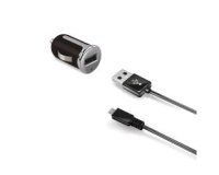 Celly CCUSBMICRO cargador de dispositivo móvil Smartphone, Tableta Negro, Plata Encendedor de cigarrillos Auto