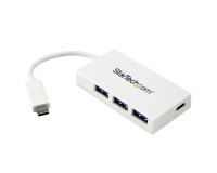 StarTech.com Hub USB-C à 4 Ports avec 1x USB-C & 3x USB-A SuperSpeed - Alimenté par Bus - Hub USB 3.0 Portable - USB 3.2 Gen 1 (5Gbps) Type-C - Blanc