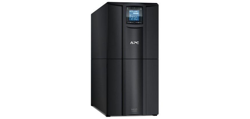 APC Smart-UPS C, Line Interactive, 3kVA, Tower, 230V, 8x IEC C13+1x IEC C19 outlets, USB and Serial communication, AVR, Graphic LCD