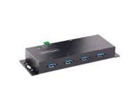StarTech.com Hub USB Industriel 4 ports USB 3.0 5 Gbps, Hub USB Robuste avec Protection ESD, Hub USB-A Montable sur Rail DIN/Mur/Bureau, Extension USB avec Ports Verrouillables, Usage Intensif - TAA