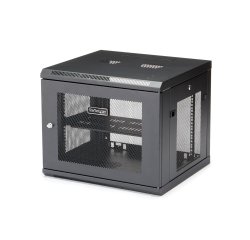 StarTech.com Armoire Réseau Murale 9U à 4 Montants avec Étagère 1U, Armoire Serveur Murale 19" pour Données / AV / Électronique / Équipement IT, Petite Armoire Rack Ventilée