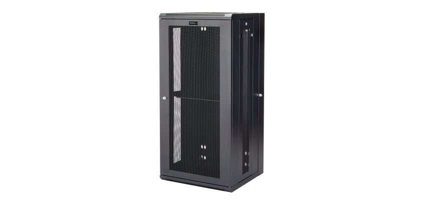 StarTech.com 4-Post 26U Wall Mount Network Cabinet with 1U Shelf, 19" Hinged Wall-Mounted Server Rack for Data / AV / Electronics / Computer Equipment, Flexible Vented Rack Enclosure