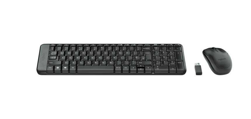 Logitech Wireless Combo MK220 clavier Souris incluse Bureau RF sans fil QWERTY Grec Noir