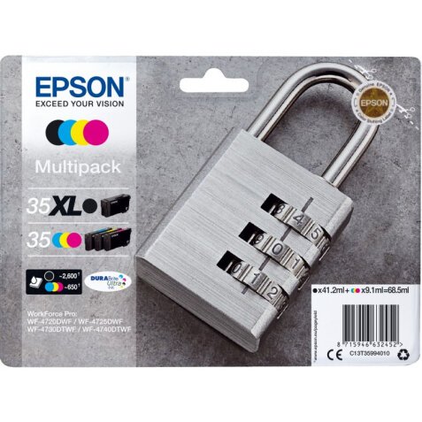 Epson Padlock 35XL cartouche d'encre 1 pièce(s) Original Rendement élevé (XL) Noir, Cyan, Magenta, Jaune