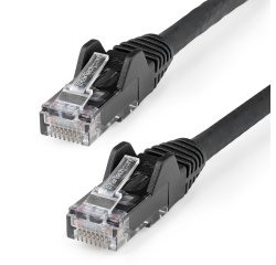 StarTech.com Câble Ethernet CAT6 1m - LSZH (Low Smoke Zero Halogen) - Cordon RJ45 UTP Anti-accrochage 10 GbE LAN - Câble Réseau Internet 250MHz 100W PoE - Noir - Snagless - 24AWG