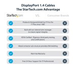StarTech.com 1ft (30cm) DisplayPort 1.4 Cable - 8K 60Hz HDR10 - Ultra HD 4K 120Hz Video - DP 1.4 Cable / Cord - For Monitors/Displays - DisplayPort to DisplayPort Cable - M/M