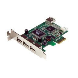 StarTech.com Carte Adaptateur PCI Express vers 4 Ports USB 2.0 - Carte PCIe Interne Externe