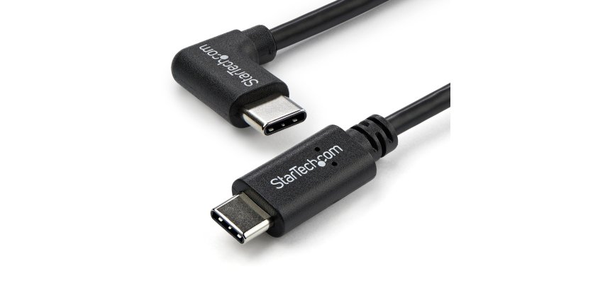 StarTech.com Cable de 1m USB-C a USB-C Acodado a la Derecha - Cable USB Tipo C en Ángulo a la Derecha - Cable USBC en Ángulo