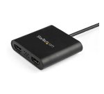 StarTech.com USB 3.0 naar Dual HDMI Adapter - Dual 1080p of Single 4K 30Hz - Externe video & grafische kaart - USB Type-A naar HDMI Dual Monitor Display Adapter - Alleen Windows - Zwart