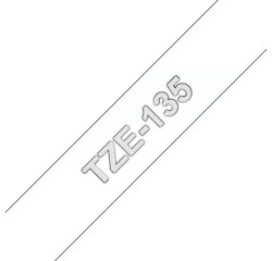 Brother TZE-135 ruban d'étiquette Blanc sur transparent