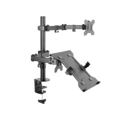 Equip Soporte de escritorio articulado de doble brazo para monitor portátil de 13"-32