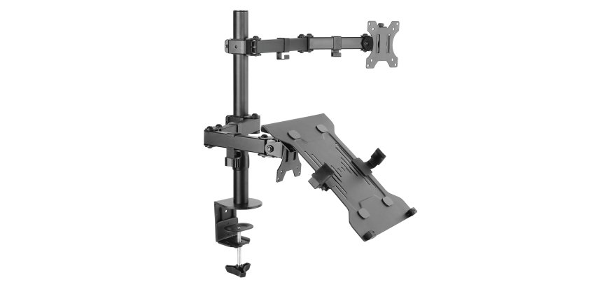 Equip Soporte de escritorio articulado de doble brazo para monitor portátil de 13"-32