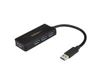 StarTech.com Hub Concentrador Portátil USB 3.0 SuperSpeed de 4 Puertos de 5Gbps con Carga Rápida - Ladrón USB 3.2 Gen 1 Tipo A - Alimentado por el Bus USB o Autoalimentado - Negro