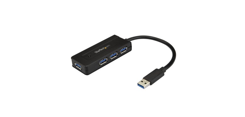 StarTech.com Hub USB 3.0 - Dock 4 Ports SuperSpeed 5Gbps avec Charge Rapide USB 3.2 Gen 1 Type-A pour PC Fixe/Portable - Alimentation par Bus USB ou Auto-Alimenté Mini/Compact - Noir