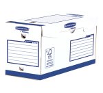 Boîte archives dos de 20 cm HEAVY DUTY. Montage manuel, en carton Blanc/Bleu.