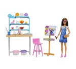 Barbie Relax and Create Atelier - Playset con Bambola e Plastilina per Vasi e Pittura - 25+ Accessori - Alta 29 cm - Regalo per Bambini 3-7 Anni