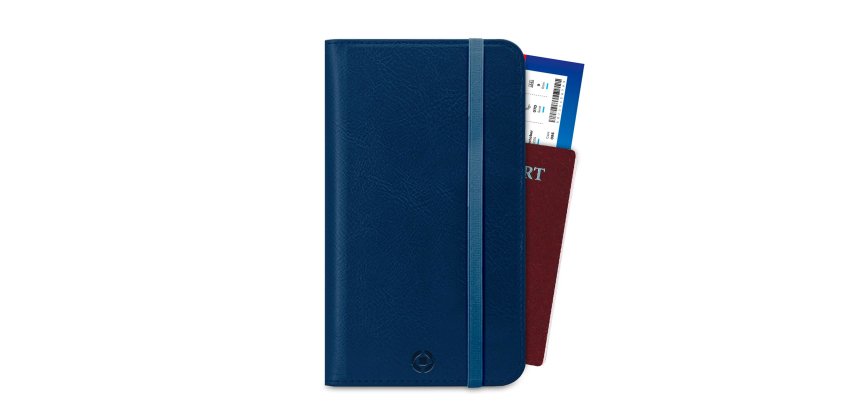 Celly PassportD Portafoglio Blu Ecopelle