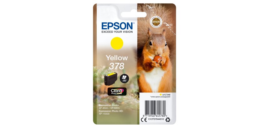 Epson Squirrel Singlepack Yellow 378 Claria Photo HD Ink