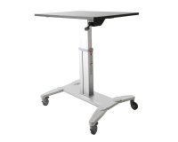 StarTech.com Mobile Standing Desk - Portable Sit Stand Ergonomic Height Adjustable Cart on Wheels - Rolling Computer/Laptop Workstation Table with Locking One-Touch Lift for Teacher/Student