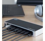 StarTech.com Station d'Accueil Double Écran 4K60Hz DisplayPort et HDMI - Dock USB-C et USB-A - Dock USB 3.0 pour PC Portables USB-C ou USB-A - 6x USB Type-A, GbE - USB 3.1 Gen 1 - Mac/Windows