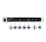 StarTech.com Station d'Accueil Double Écran 4K60Hz DisplayPort et HDMI - Dock USB-C et USB-A - Dock USB 3.0 pour PC Portables USB-C ou USB-A - 6x USB Type-A, GbE - USB 3.1 Gen 1 - Mac/Windows