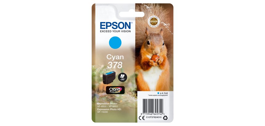 Epson Squirrel Singlepack Cyan 378 Claria Photo HD Ink
