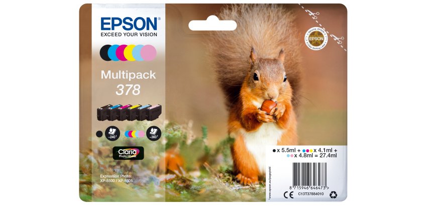 Epson Squirrel Multipack 6-colours 378 Claria Photo HD Ink