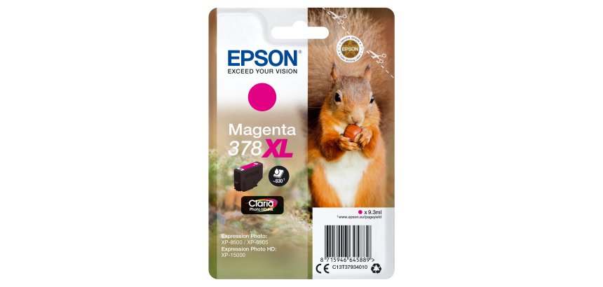 Epson Squirrel Singlepack Magenta 378XL Claria Photo HD Ink