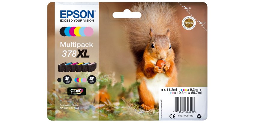 Epson 378XL Pack 6 cartouches couleurs pour imprimante jet d'encre