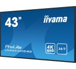 iiyama LH4341UHS-B2 Écran d'affichage dynamique 108 cm (42.5") LCD 500 cd/m² 4K Ultra HD Intégré dans le processeur Android 8.0 24/7