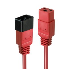 Lindy 30123 cable de transmisión Rojo 1 m C19 acoplador C20 acoplador