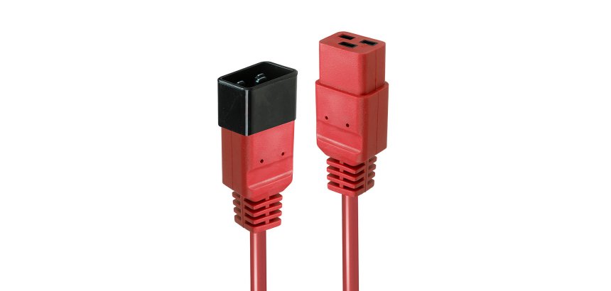 Lindy 30123 cable de transmisión Rojo 1 m C19 acoplador C20 acoplador