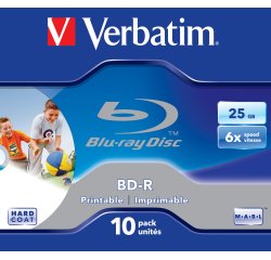 Verbatim BD-R SL 25GB 6x Printable 10 Pack Jewel Case 10 pz