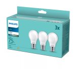 Philips Filament Bulb Frosted 75W A60 E27 x3