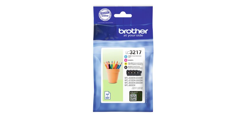 Brother LC-3217VAL cartouche d'encre 4 pièce(s) Original Noir, Cyan, Magenta, Jaune