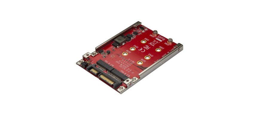 StarTech.com M.2 to SATA Adapter for M.2 SATA SSDs, Dual Slot M2 Drive Host Adapter/Converter with RAID Support, 2.5-Inch Drive Form Factor, TAA