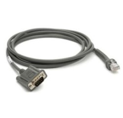 Zebra CBA-R08-S07ZBR cable de serie Gris 2,1336 m RS232 DB9