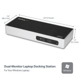 StarTech.com Station d'Accueil USB 3.0 à Double Écran - Dock Universel Type-A pour PC/Ordinateur Portable avec HDMI et DVI/VGA - Hub USB 3.1 Gen 1 5Gbps à 6 Ports, Gbe, Audio - Windows & Mac