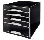 Bloc de classement WOW CUBE, 5 tiroirs, noir/gris
