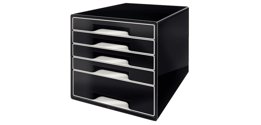 Bloc de classement WOW CUBE, 5 tiroirs, noir/gris