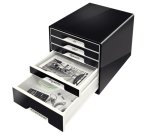 Bloc de classement WOW CUBE, 5 tiroirs, noir/gris