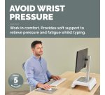 Fellowes Keyboard Wrist Rest Breyta Keyboard Wrist Support with Antibacterial Protection Ergonomic Wrist Support Grey