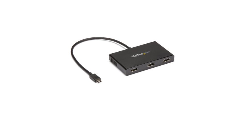 StarTech.com Adattatore USB-C HDMI a 3 porte - Hub MST da USB Tipo-C a HDMI - Per Doppio monitor 4K30Hz o triplo 1080p, Cavo integrato 30cm; Solo Windows Sostituito da MST14CD123HD