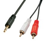 Lindy Câble audio Premium 2 x RCA (Cinch) mâle vers jack 3,5mm mâle, 5m
