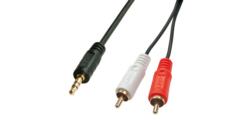 Cable de audio 1 m 3,5mm 2 x RCA Negro Lindy 35680