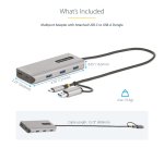 StarTech.com USB-C Multiport Adapter w/Attached USB-C to USB-A Dongle, Dual HDMI (4K30Hz/1080p60Hz), 3x USB-A 5Gbps, Mini Travel Dock, Laptop Docking Station, 1.3ft/40cm Cable