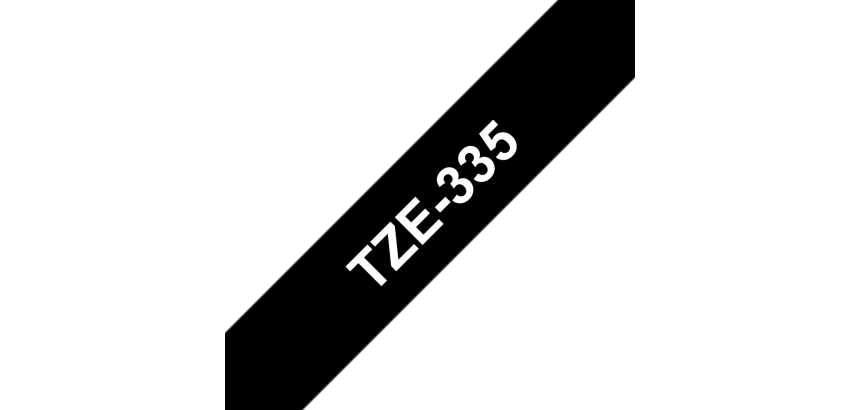 Brother TZE-335 nastro per etichettatrice Bianco su nero TZ