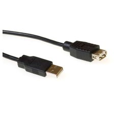 ACT USB 2.0 A male - USB A female zwart 0,50 m