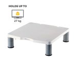 Fellowes Computer Monitor Stand with 3 Height Adjustments - Standard Monitor Riser with Cable Management - Ergonomic Adjustable Monitor Stand for Computers - Max Weight 27KG/Max Size 21" - Platinum
