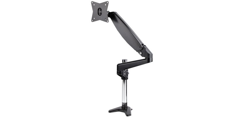StarTech.com Support Simple Écran PC - Bras Moniteur VESA - Support Écran Bureau 32" ou 49" (32:9)/ 8kg - Porte Écran Hauteur Réglable/Articulé - Fixation Pince/œillet